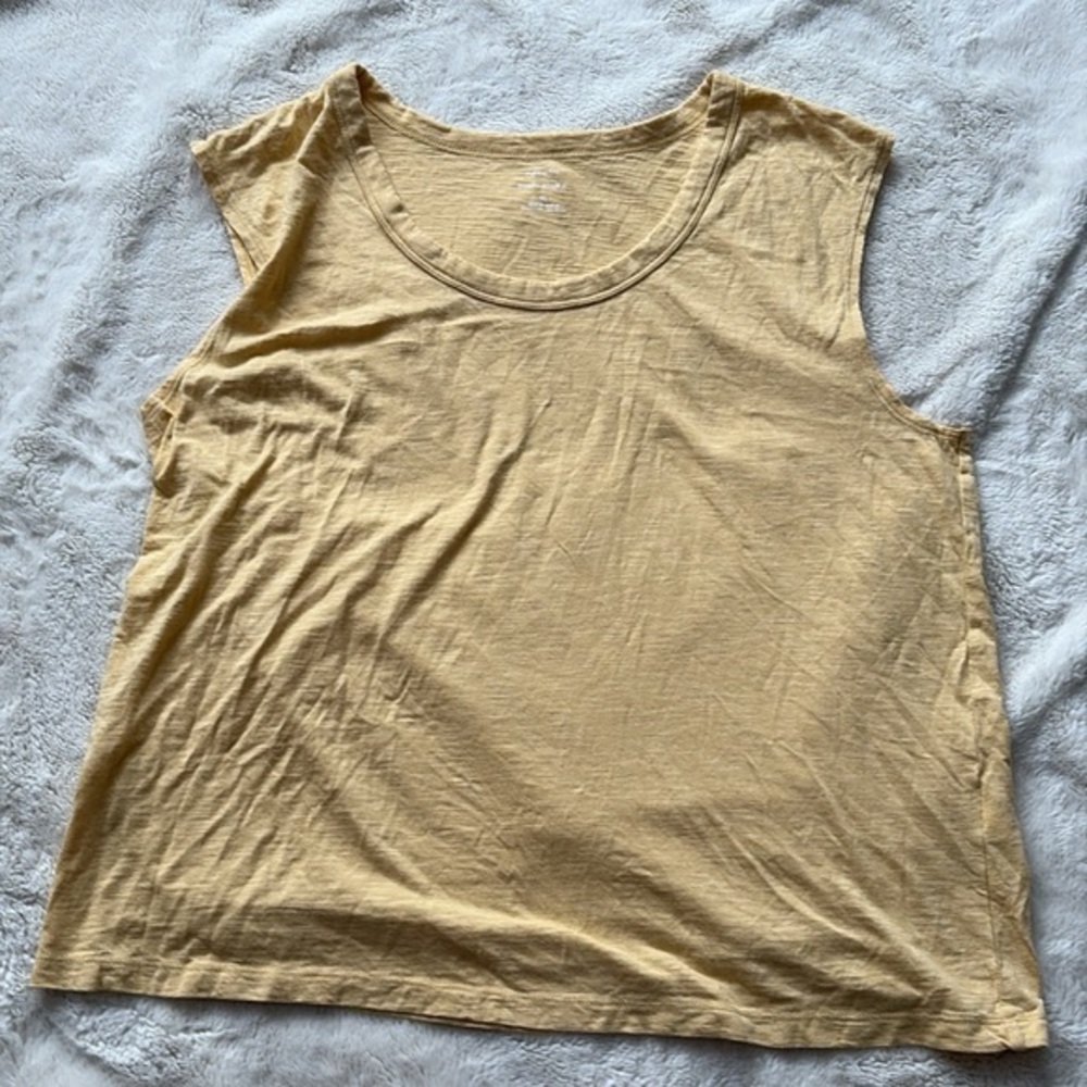 Banana Republic Yellow Cotton Malibu Tee XL  Summer Essential Soft Tank Top